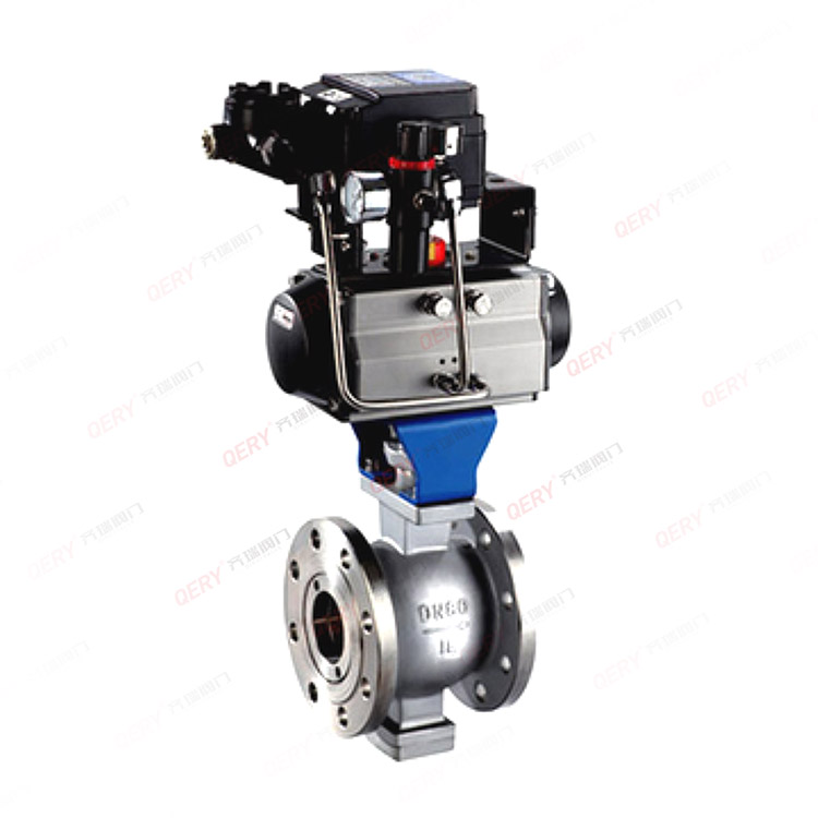 Pneumatic V-shaped ball valve