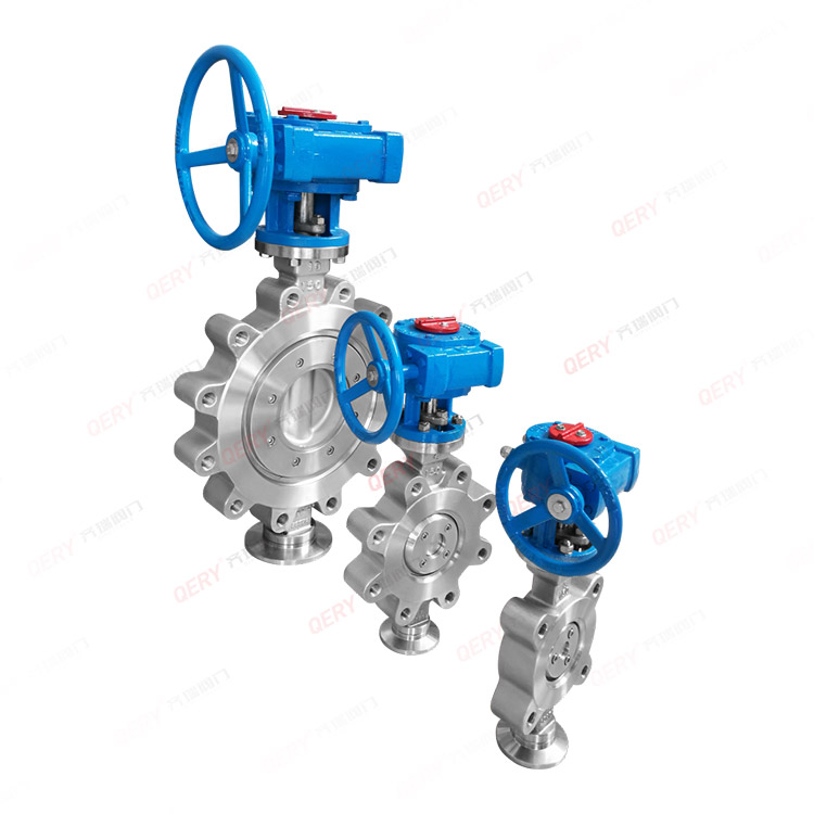Double clamp convex ear butterfly valve